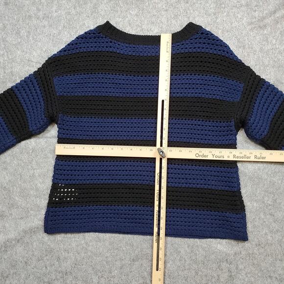 Brooks Brothers Sweater Womens Small Wool Chunky Knit Striped Half Sleeve Crew - Picture 6 of 9